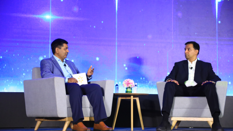 Balu Chaturvedula, SVP and Country Head, Walmart Global Tech and Srini Venkatesan, EVP, U.S. Omni Platforms Tech, Walmart Global Tech engage in a discussion on the stage of Converge @ Walmart.