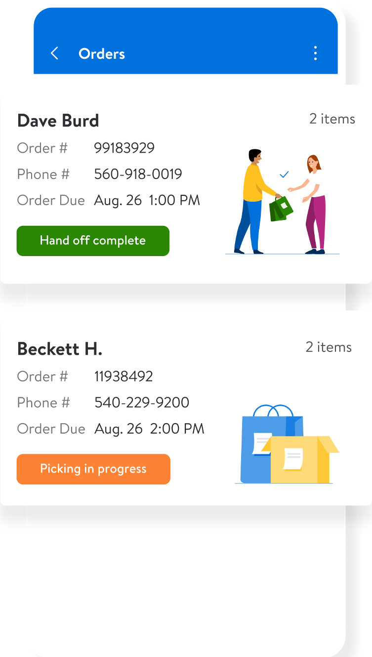 Store Assists mobile app order screenshot