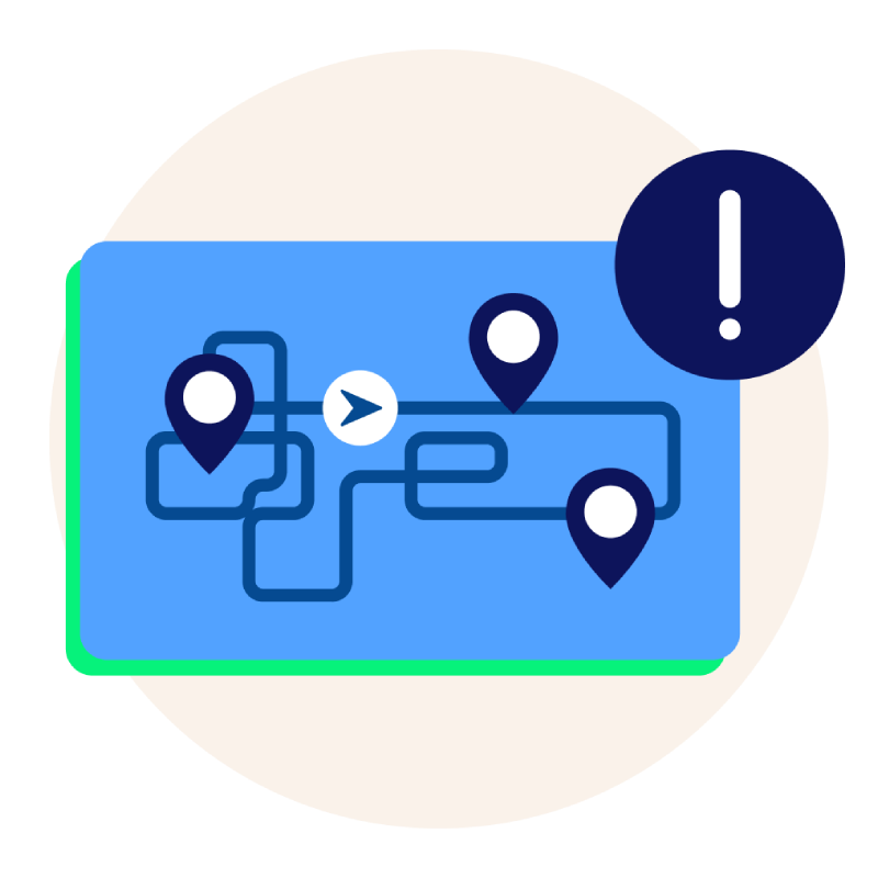 illustration of inefficient route schedule