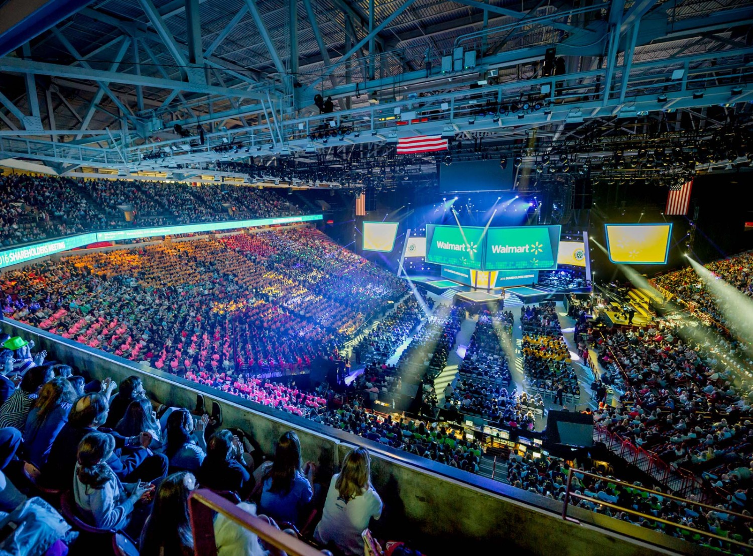 Bud Walton Arena in Fayetteville, AR, is packed with associates for the annual Associates Week celebration.